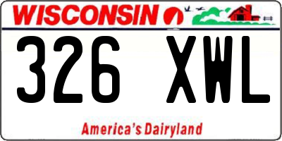 WI license plate 326XWL