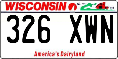 WI license plate 326XWN