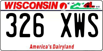 WI license plate 326XWS