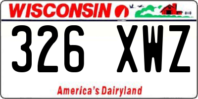 WI license plate 326XWZ