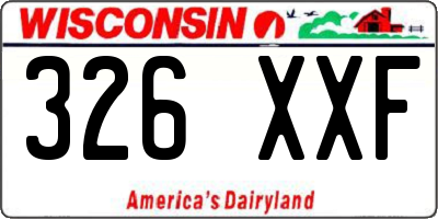 WI license plate 326XXF