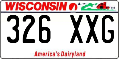 WI license plate 326XXG