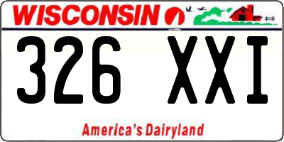 WI license plate 326XXI