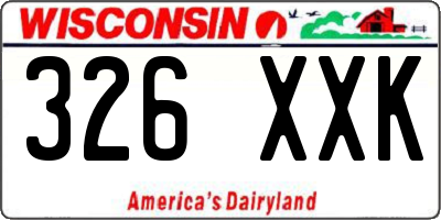 WI license plate 326XXK