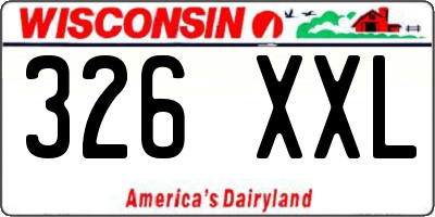 WI license plate 326XXL