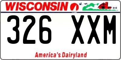 WI license plate 326XXM