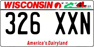 WI license plate 326XXN