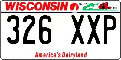 WI license plate 326XXP