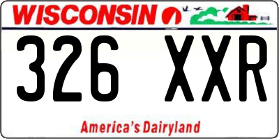 WI license plate 326XXR