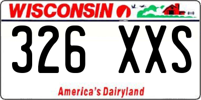 WI license plate 326XXS