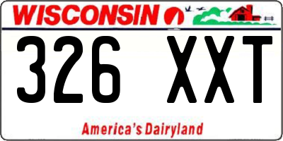 WI license plate 326XXT