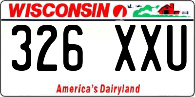 WI license plate 326XXU