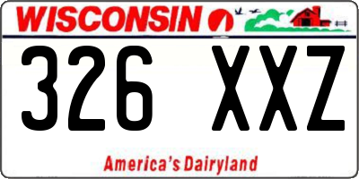 WI license plate 326XXZ
