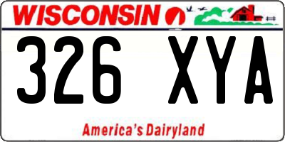 WI license plate 326XYA