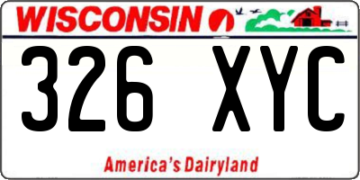 WI license plate 326XYC