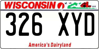 WI license plate 326XYD