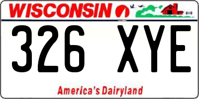 WI license plate 326XYE