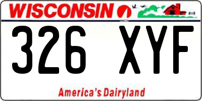 WI license plate 326XYF