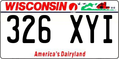 WI license plate 326XYI