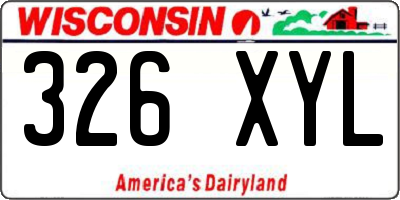 WI license plate 326XYL