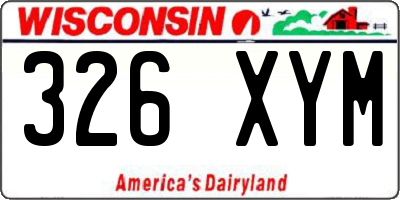 WI license plate 326XYM