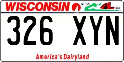 WI license plate 326XYN