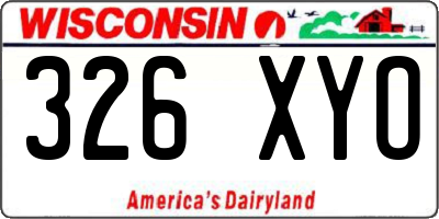 WI license plate 326XYO