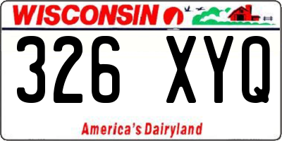 WI license plate 326XYQ