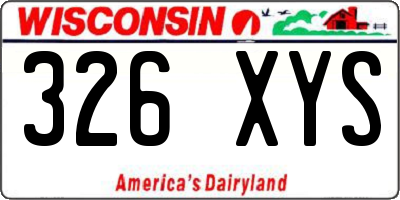 WI license plate 326XYS