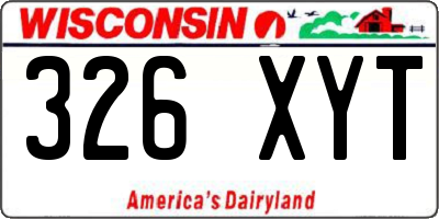 WI license plate 326XYT