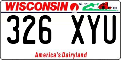 WI license plate 326XYU