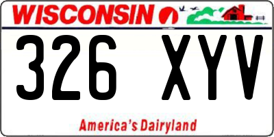 WI license plate 326XYV