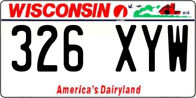 WI license plate 326XYW