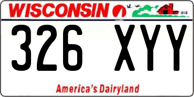 WI license plate 326XYY