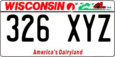 WI license plate 326XYZ
