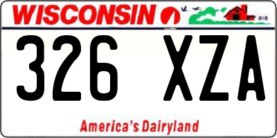 WI license plate 326XZA