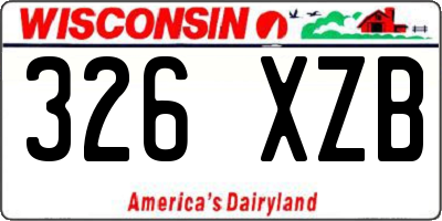 WI license plate 326XZB