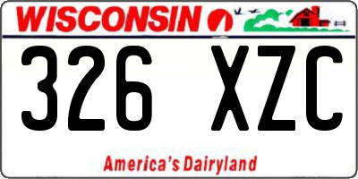 WI license plate 326XZC