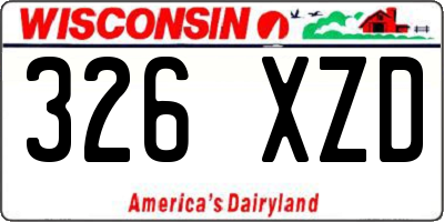 WI license plate 326XZD