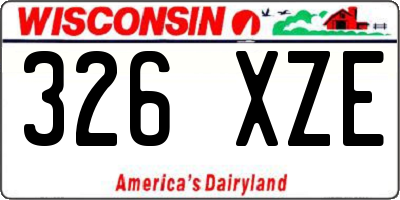 WI license plate 326XZE