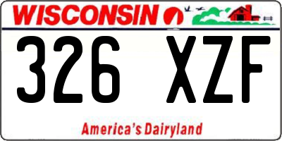 WI license plate 326XZF