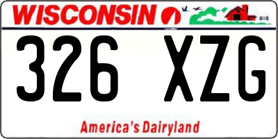 WI license plate 326XZG
