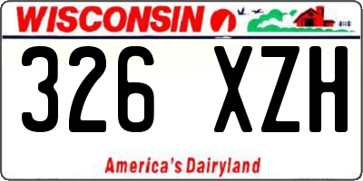 WI license plate 326XZH