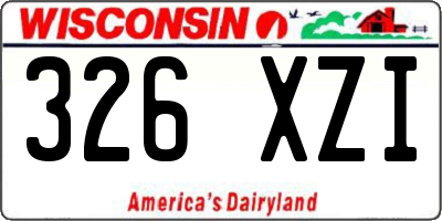 WI license plate 326XZI