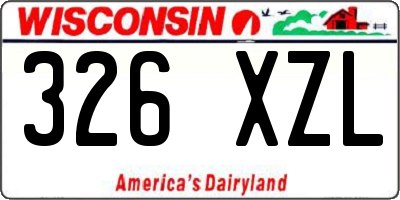 WI license plate 326XZL