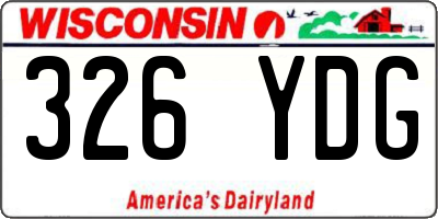 WI license plate 326YDG