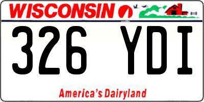 WI license plate 326YDI