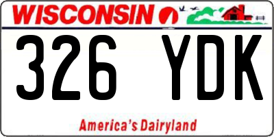 WI license plate 326YDK