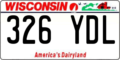 WI license plate 326YDL