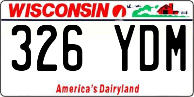 WI license plate 326YDM
